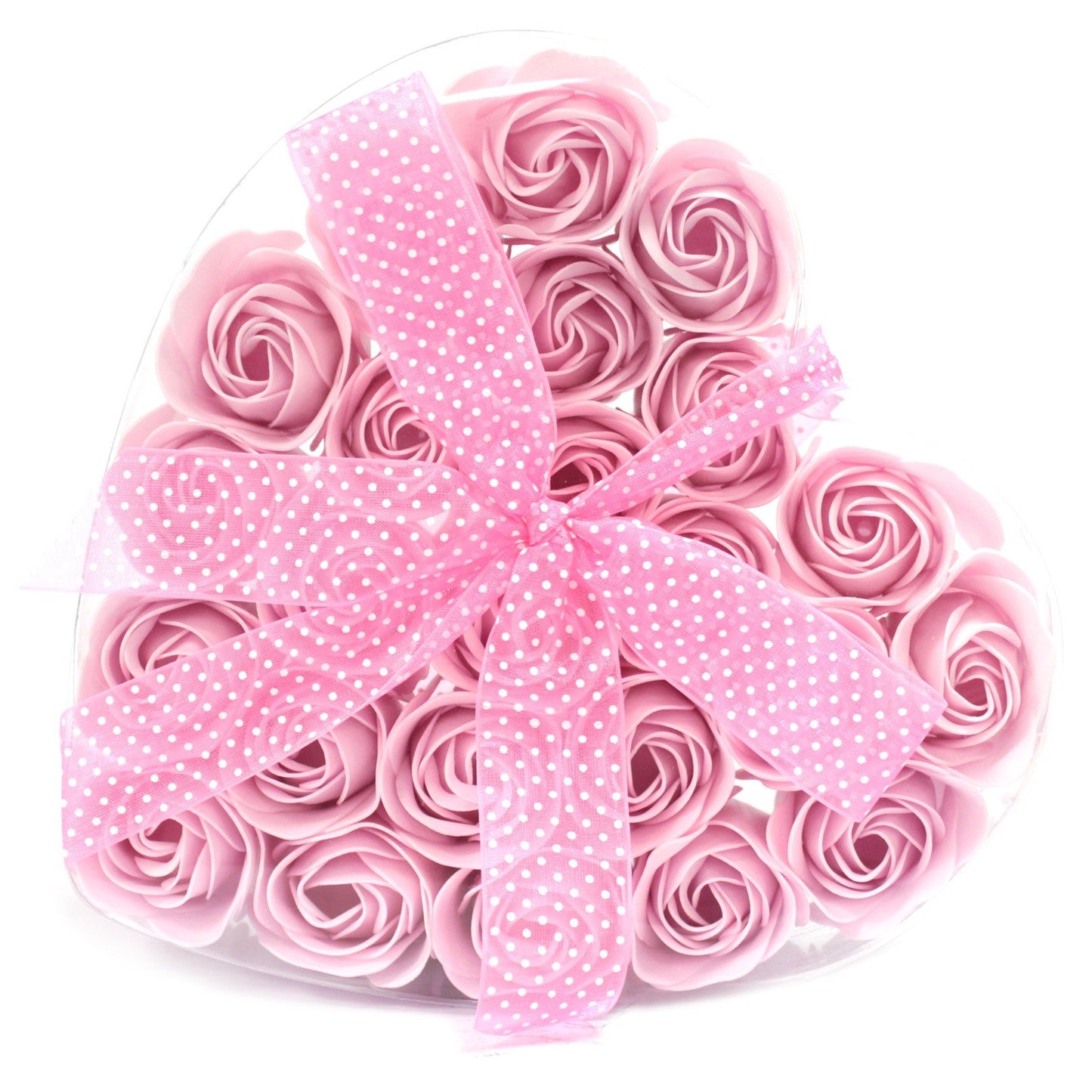 24 Pink Rose Soap Flowers in Heart - Shaped Box | #product_category# - OneRoofGifts