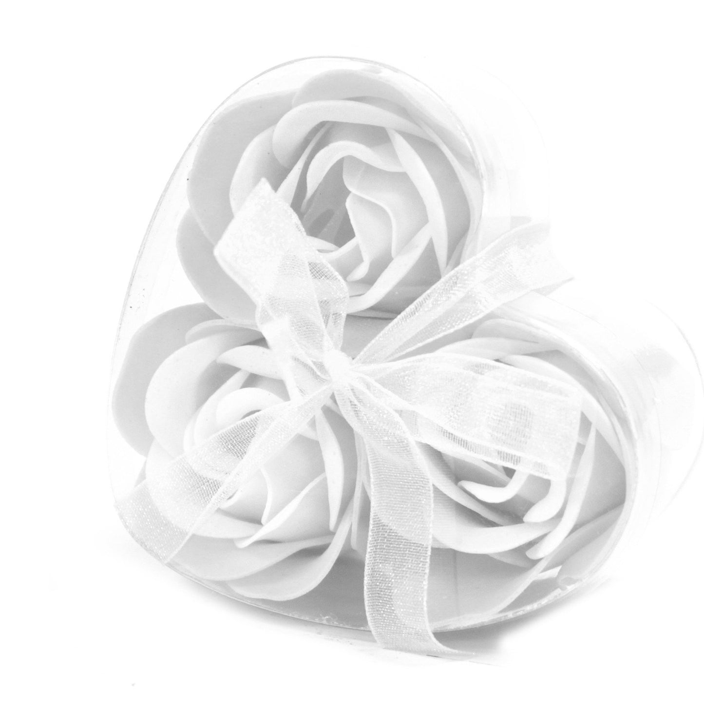 Set of 3 White Heart - Shaped Soap Flower Boxes | #product_category# - OneRoofGifts