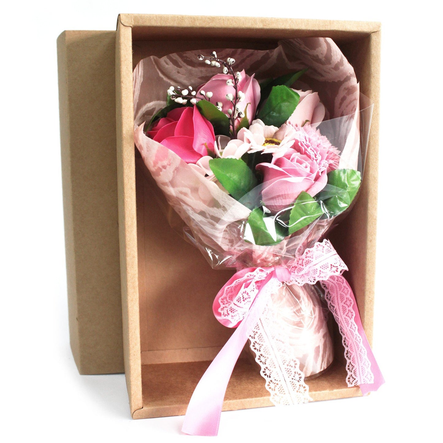 Pink Soap Flower Bouquet Gift Box | #product_category# - OneRoofGifts