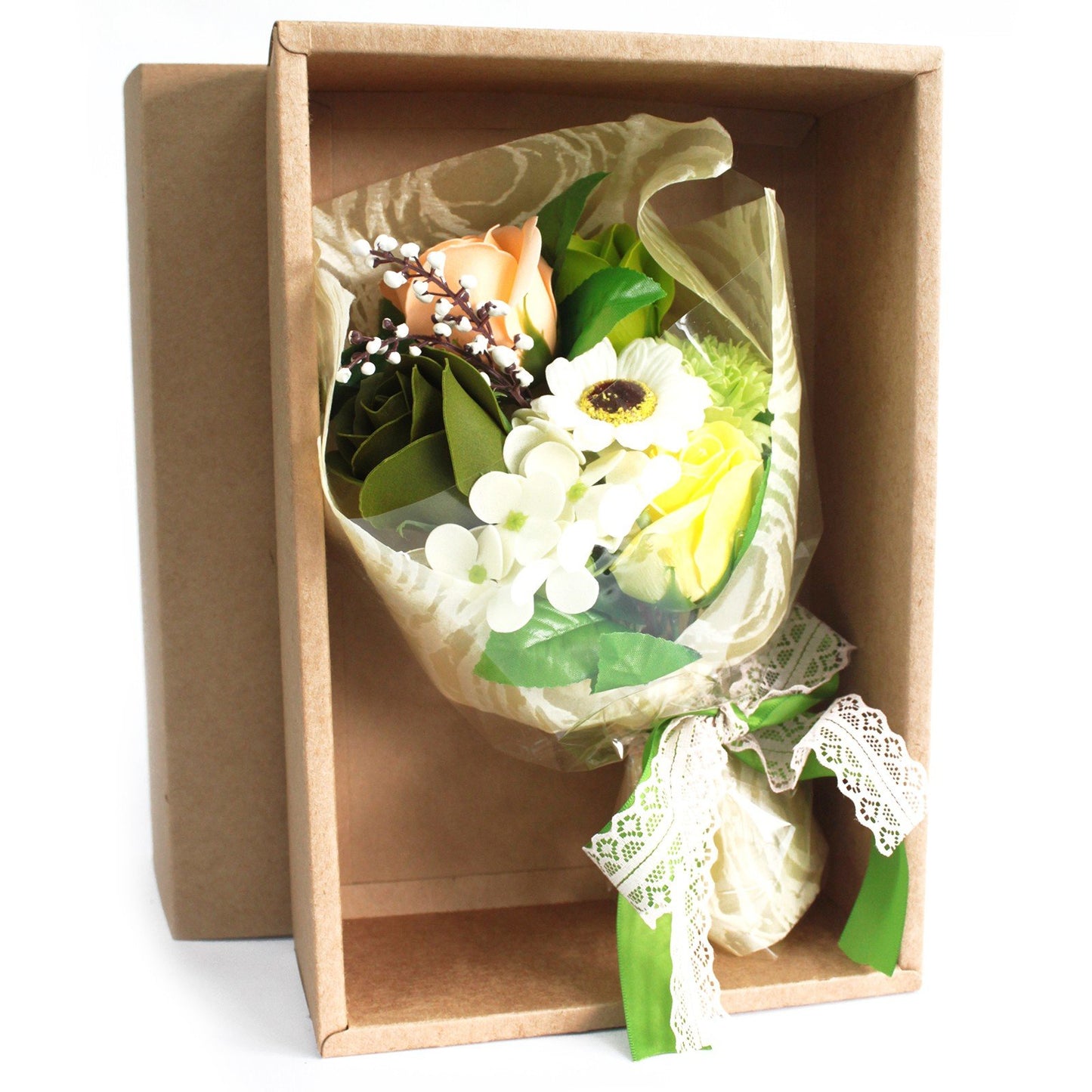 Green Soap Flower Bouquet Gift Box | #product_category# - OneRoofGifts