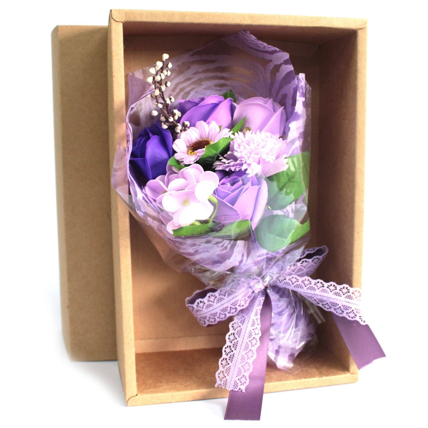 Purple Soap Flower Bouquet Gift Box | #product_category# - OneRoofGifts