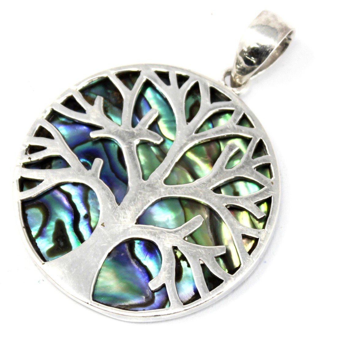 30mm Tree of Life Abalone Silver Pendant | #product_category# - OneRoofGifts