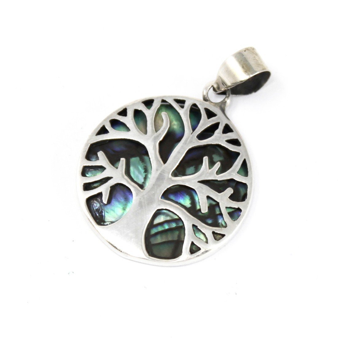 22mm Tree of Life Abalone Silver Pendant | #product_category# - OneRoofGifts