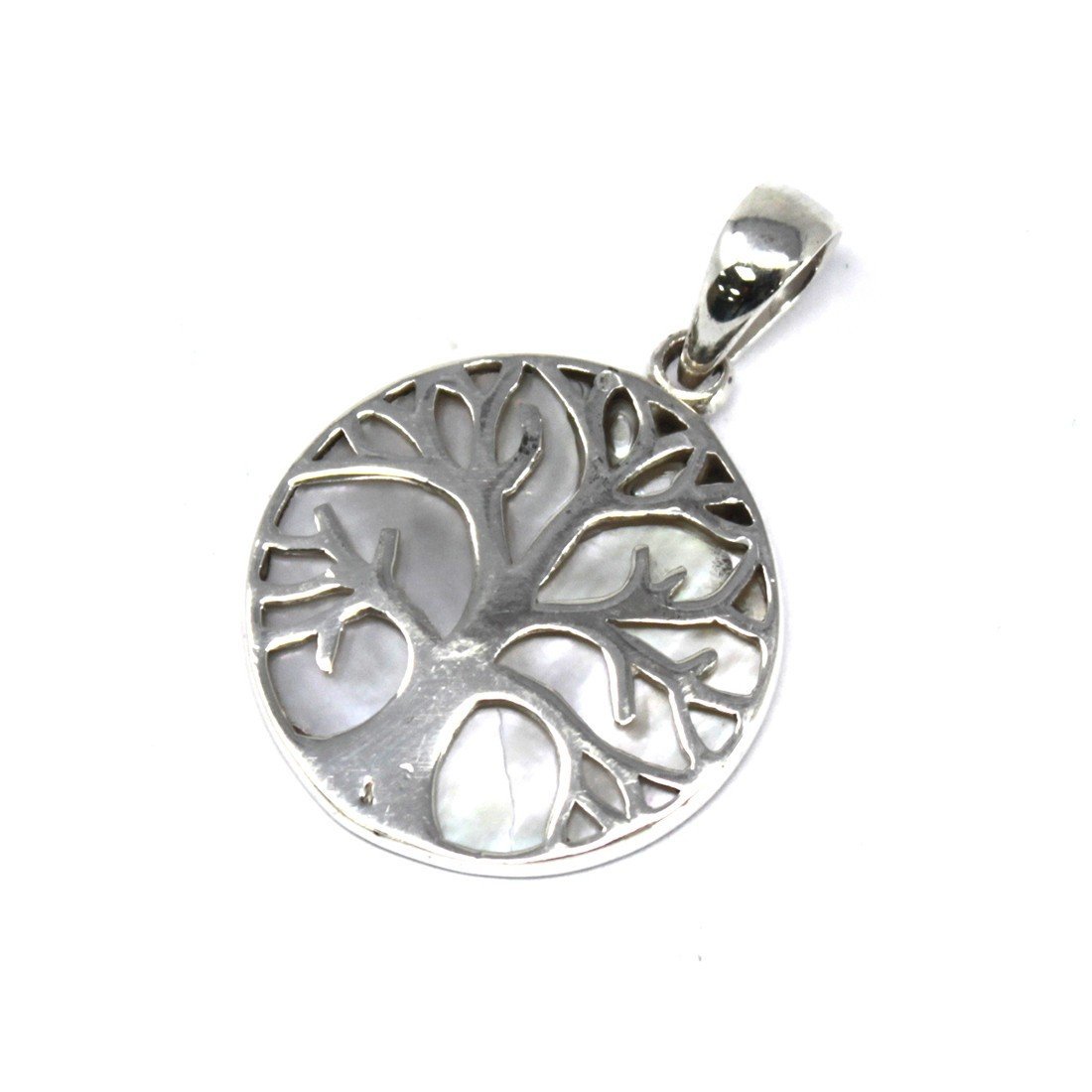 22mm Tree of Life Silver Pendant with Mother of Pearl | #product_category# - OneRoofGifts