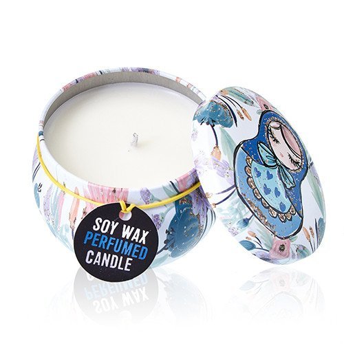 Dolly Blue Russian Dolls Design Artistic Tin Candle | #product_category# - OneRoofGifts