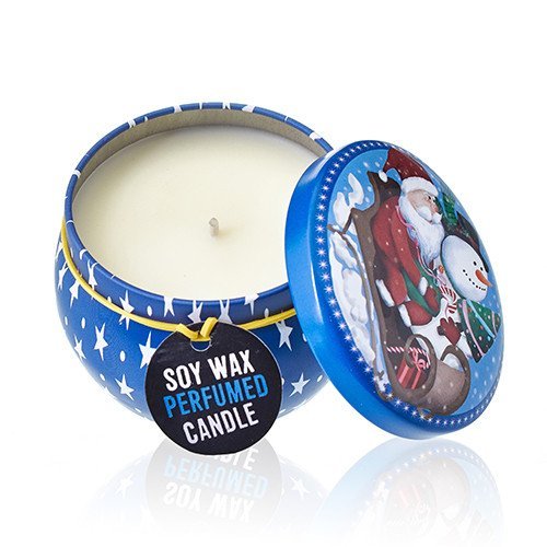 Spiced Orange Scent Artistic Tin Candle - Vintage Christmas Design | #product_category# - OneRoofGifts