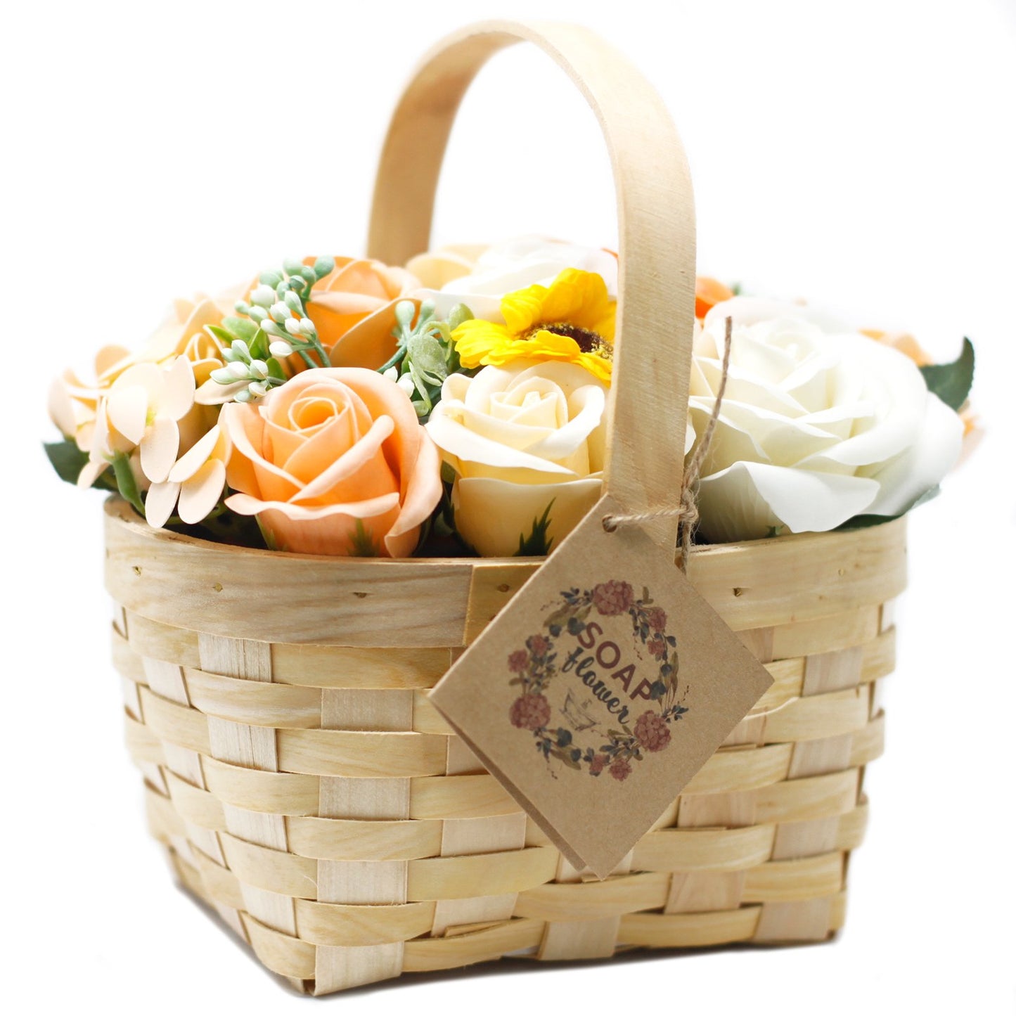 Large Orange Floral Arrangement in Wicker Basket | #product_category# - OneRoofGifts