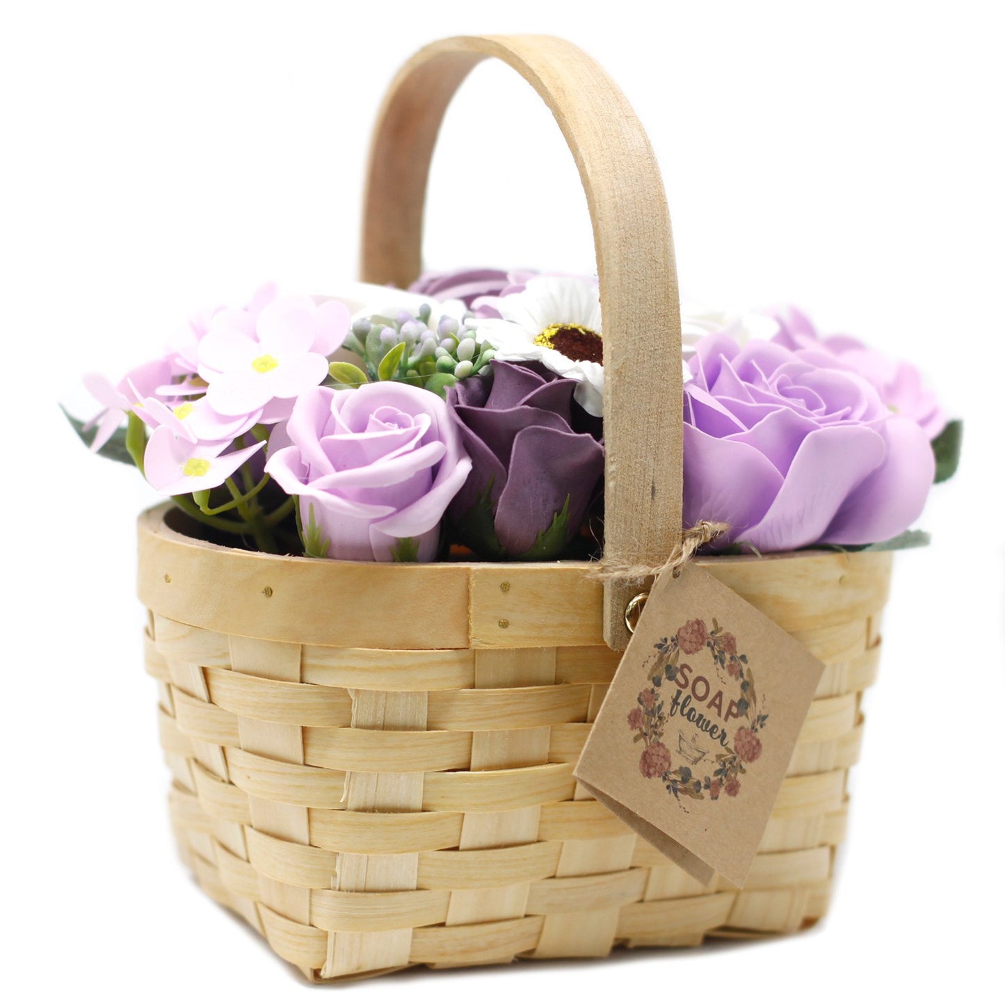 Large Lilac Bouquet Arrangement in Wicker Basket | #product_category# - OneRoofGifts