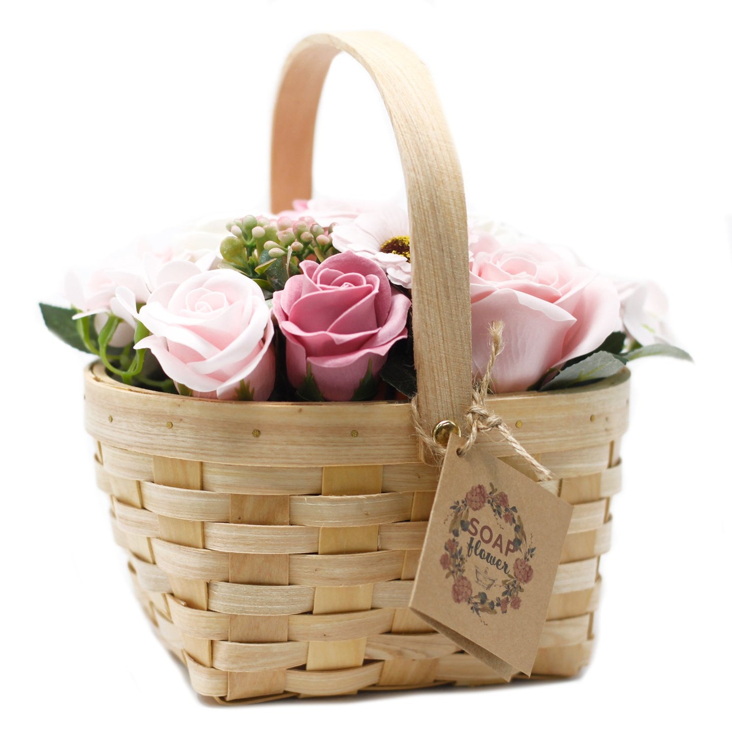 Large Pink Flower Bouquet with Wicker Basket | #product_category# - OneRoofGifts