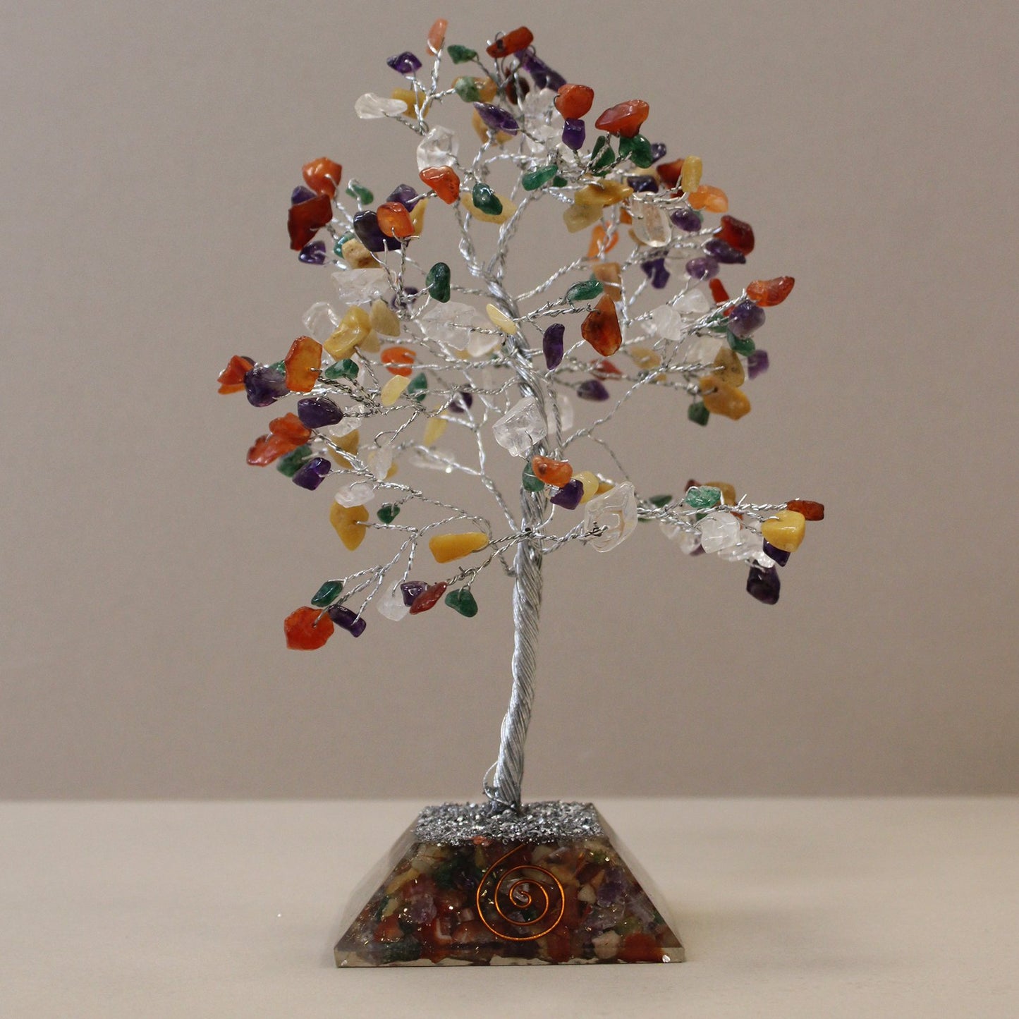 160 - Stone Multicolor Gemstone Tree with Orgone Base | #product_category# - OneRoofGifts
