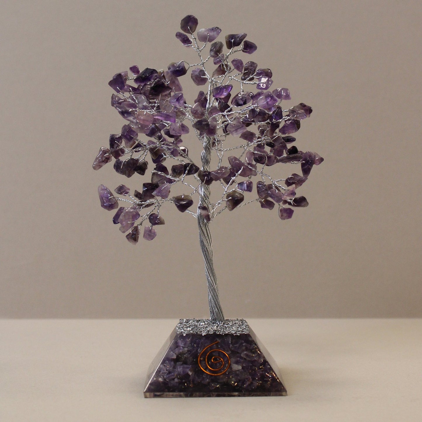 160 - Stone Amethyst Gemstone Tree with Orgone Base | #product_category# - OneRoofGifts