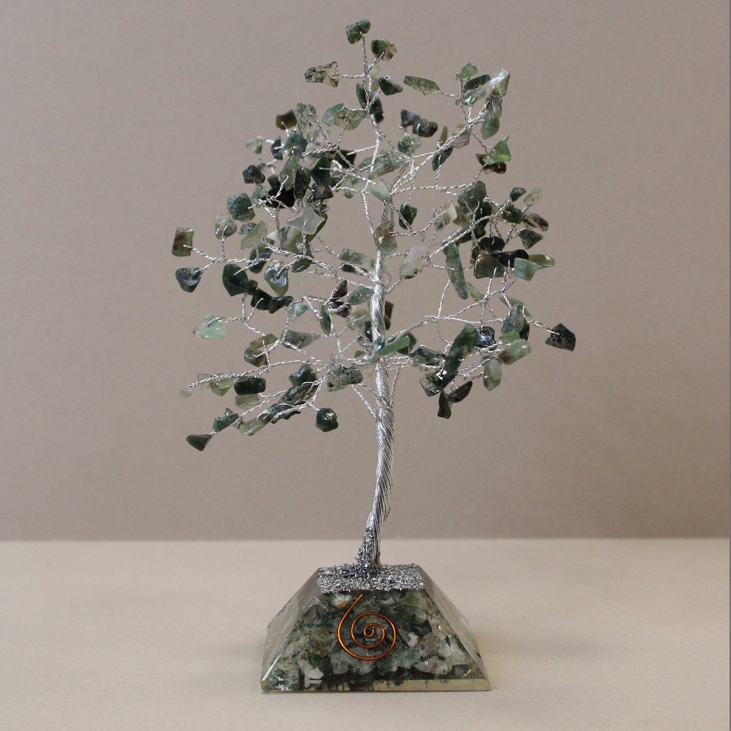 160 - Stone Moss Agate Gemstone Tree with Organite Base | #product_category# - OneRoofGifts