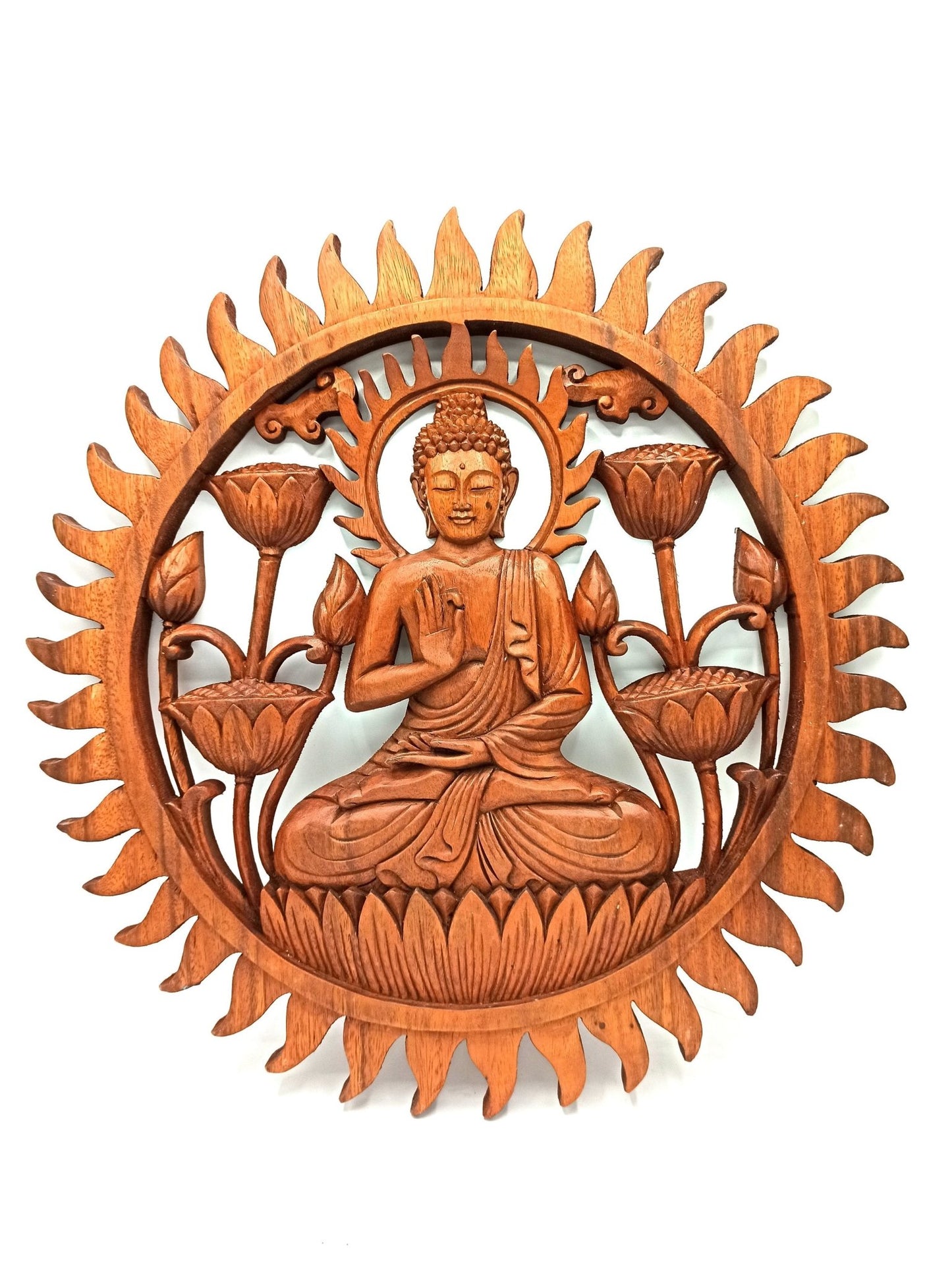 40cm Buddha and Lotus Wall Panel | #product_category# - OneRoofGifts