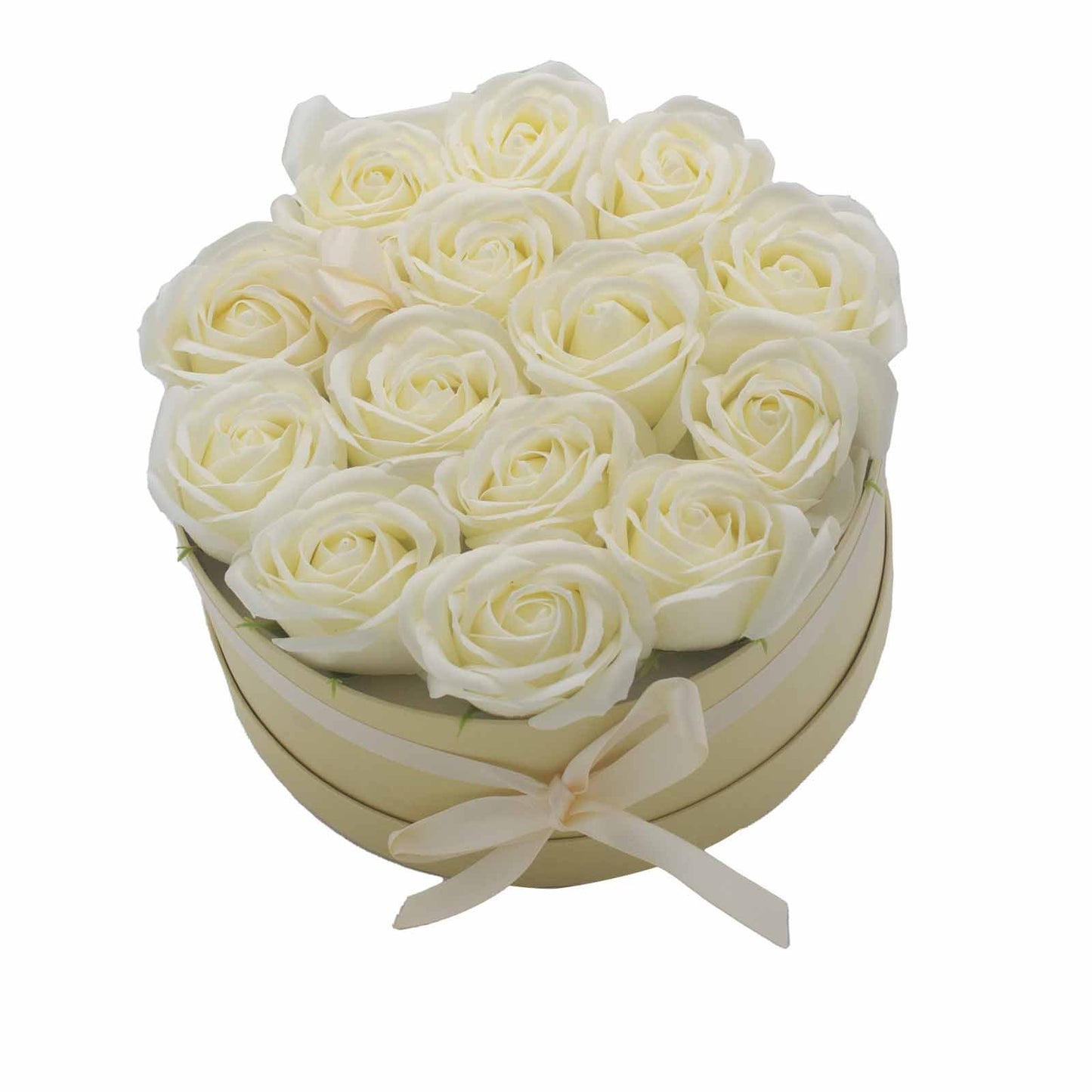 13 Cream Roses Soap Flower Bouquet - Round | #product_category# - OneRoofGifts