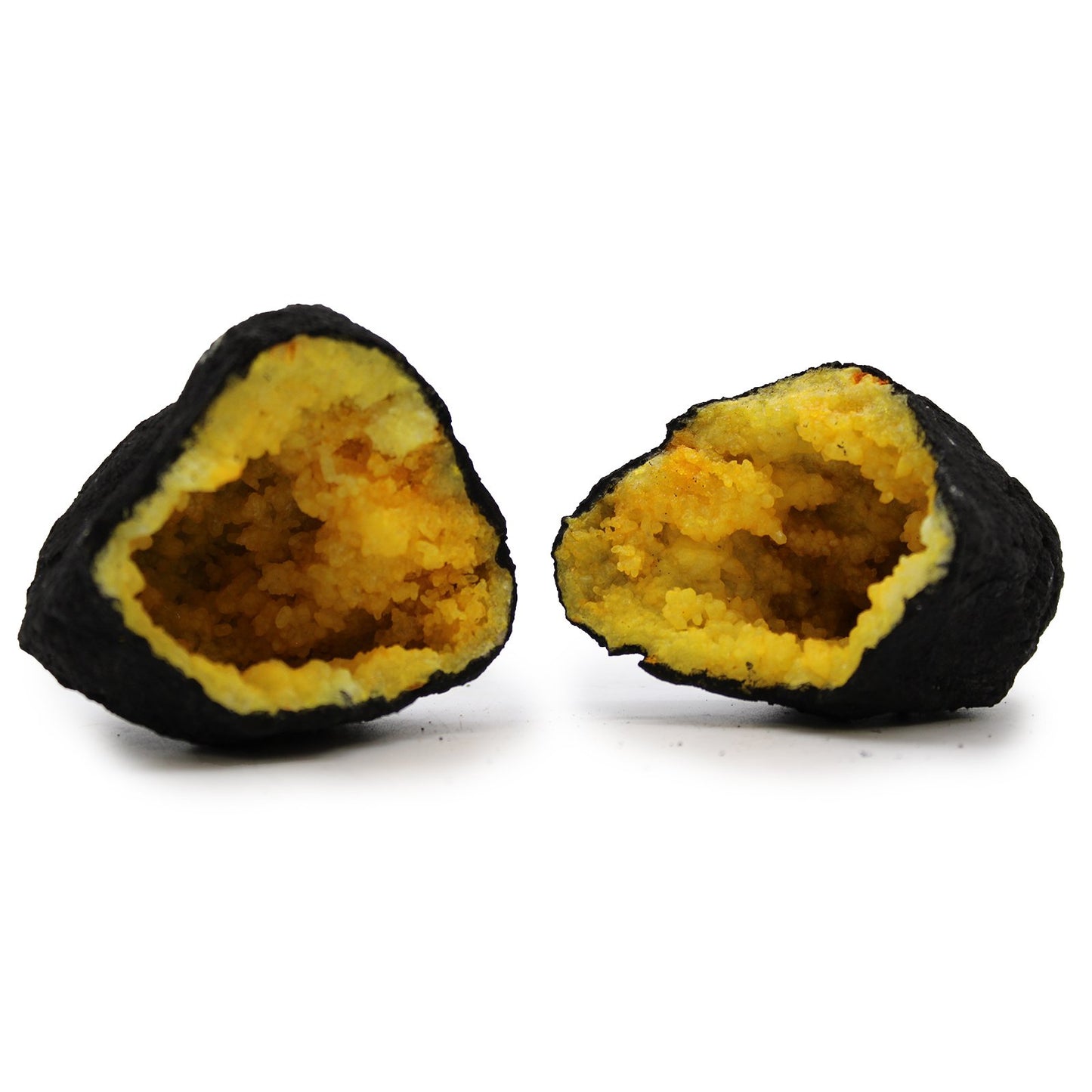 Black Calcite Geodes with Yellow Highlights | #product_category# - OneRoofGifts