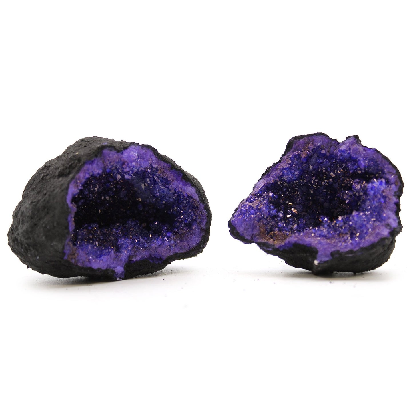 Turquoise / Purple Coloured Calcite Geodes - Black Rock | #product_category# - OneRoofGifts