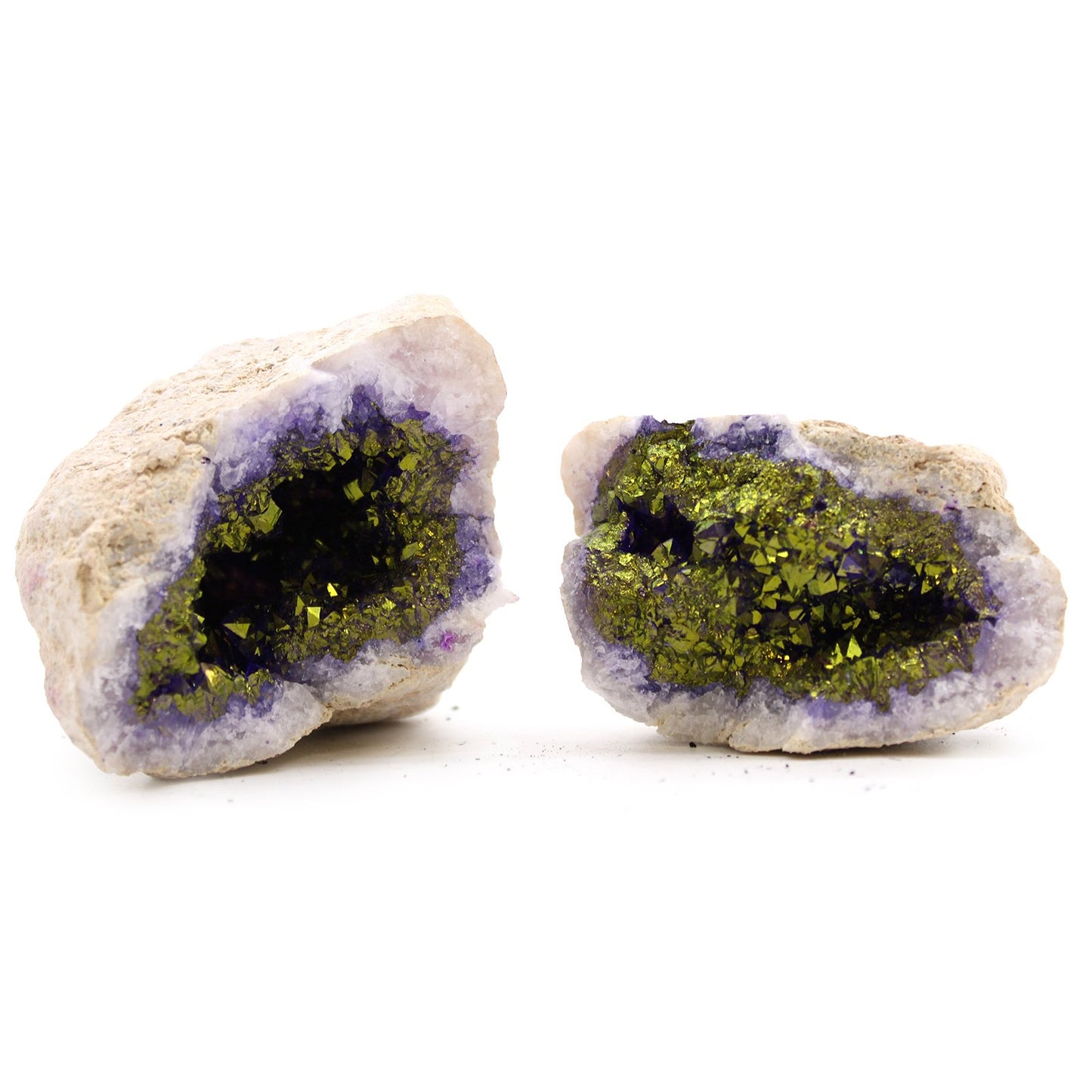 Purple and Gold Natural Colored Calcite Geodes | #product_category# - OneRoofGifts