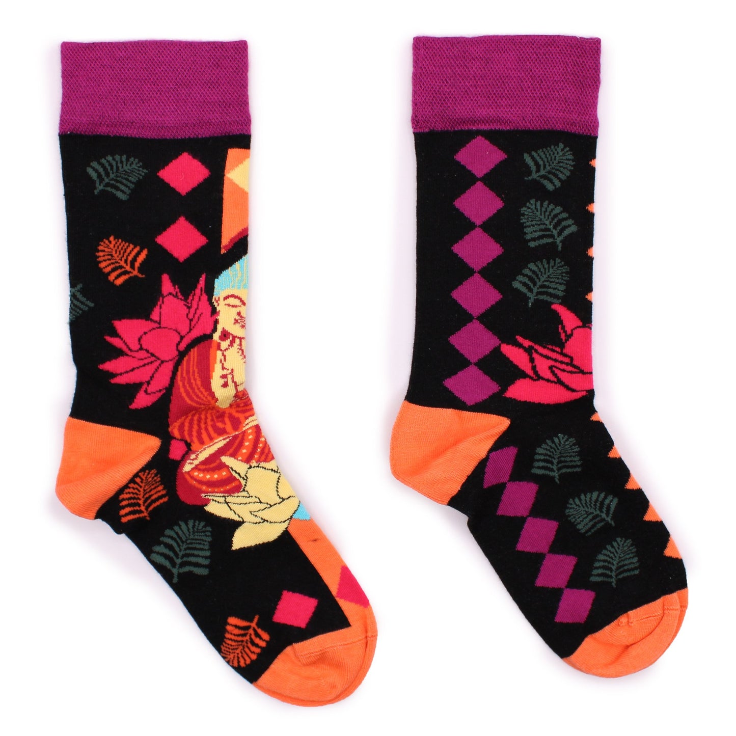 S/M Hop Hare Pink Buddha & Lotus Bamboo Socks | #product_category# - OneRoofGifts