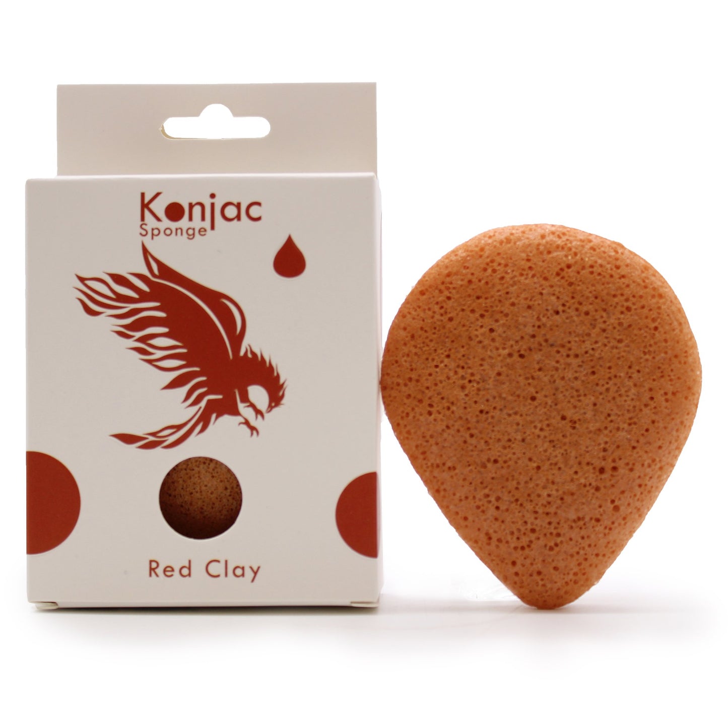 Konjac Sponge with Red Clay, Teardrop Shape | #product_category# - OneRoofGifts