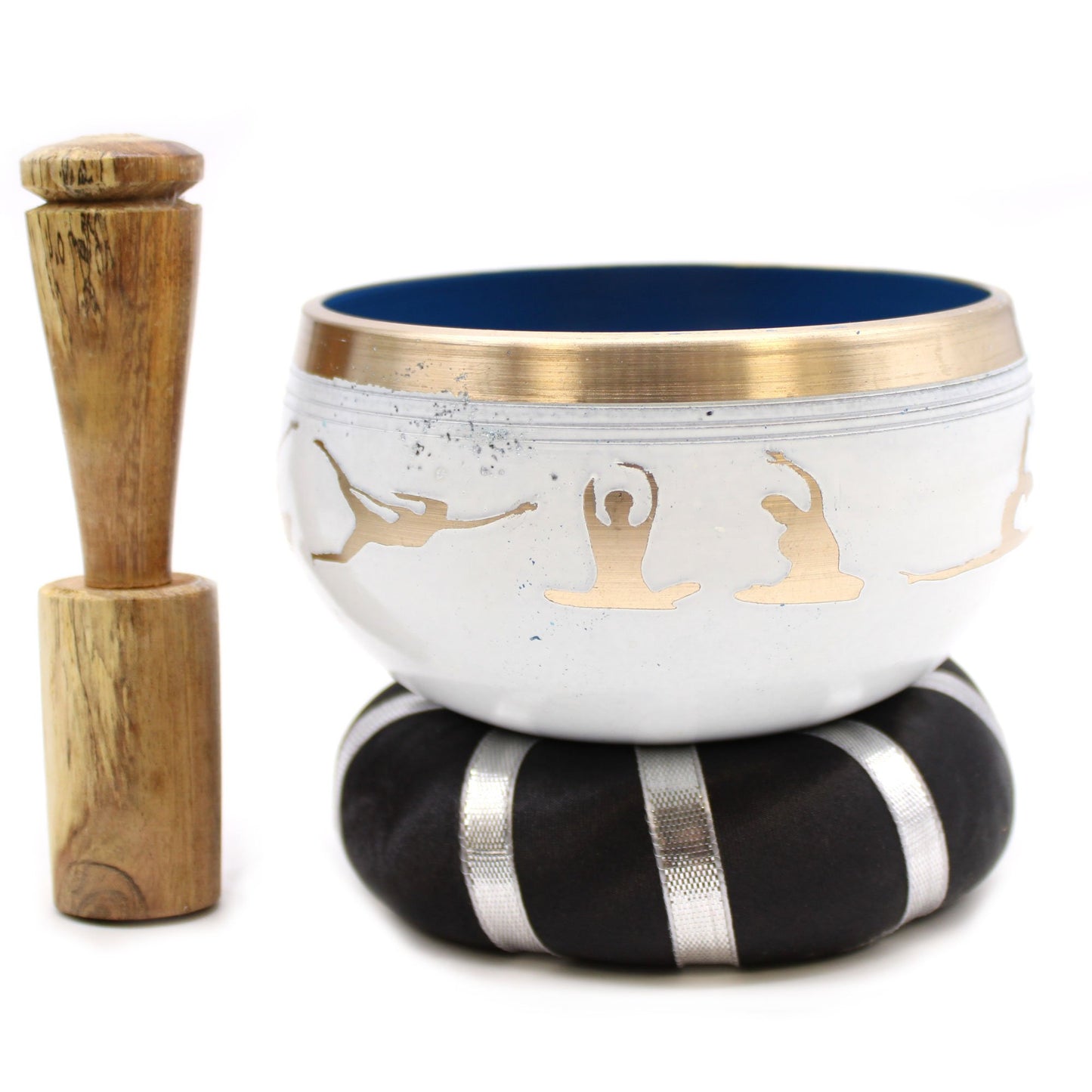 10.7 cm Yoga Singing Bowl Set - White/Blue | #product_category# - OneRoofGifts
