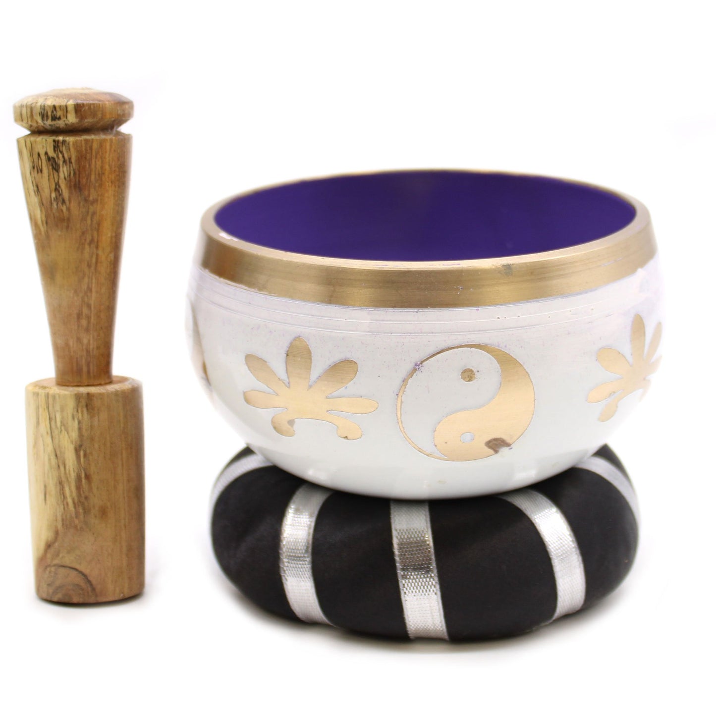 10.7cm Yin & Yang Singing Bowl Set - White/Purple | #product_category# - OneRoofGifts