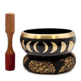 14cm Large Black Moon Phase Singing Bowl Set | #product_category# - OneRoofGifts