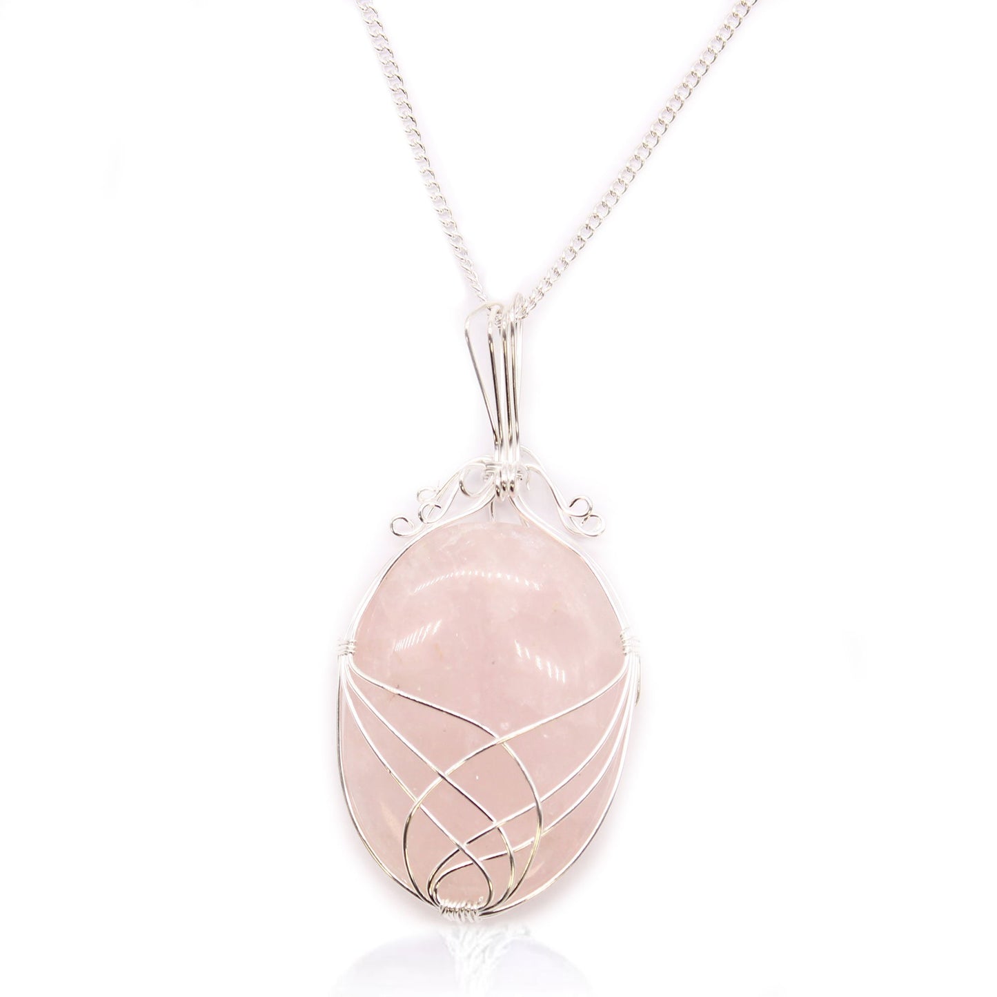 Rose Quartz Gemstone Necklace, Swirl - Wrapped | #product_category# - OneRoofGifts