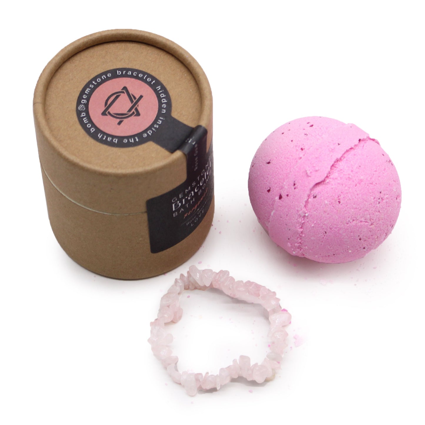 Rose Quartz Gemstone Bracelet Bath Bomb | #product_category# - OneRoofGifts