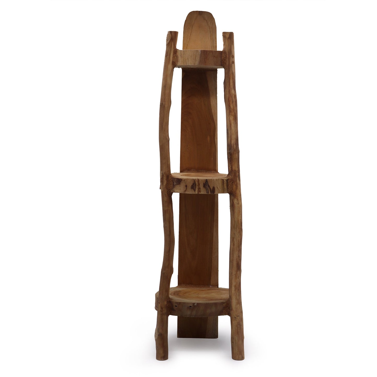 90cm Natural Teak Corner Unit with 3 Shelves | #product_category# - OneRoofGifts