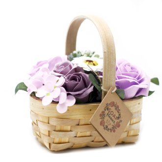 Medium Lilac Bouquet Arrangement in Wicker Basket | #product_category# - OneRoofGifts
