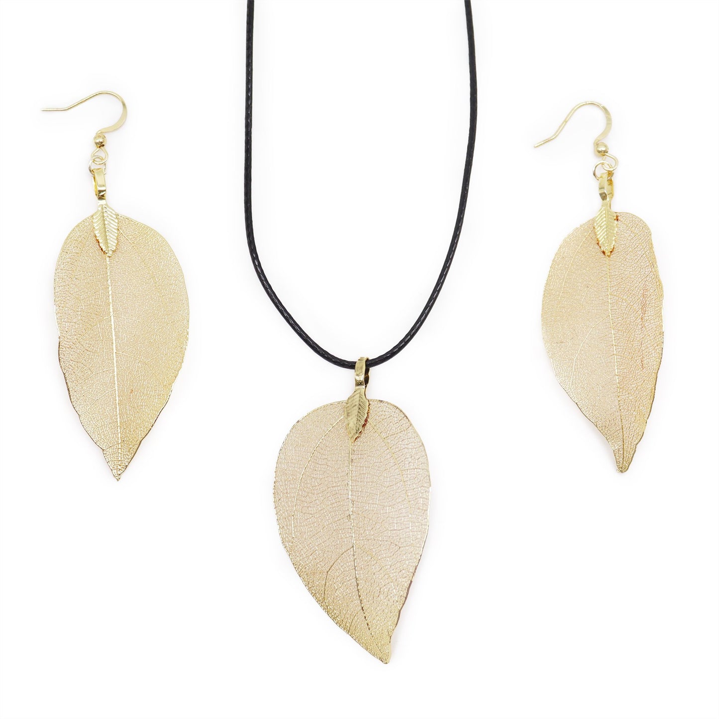 Gold Leaf Bravery Necklace and Earring Set | #product_category# - OneRoofGifts