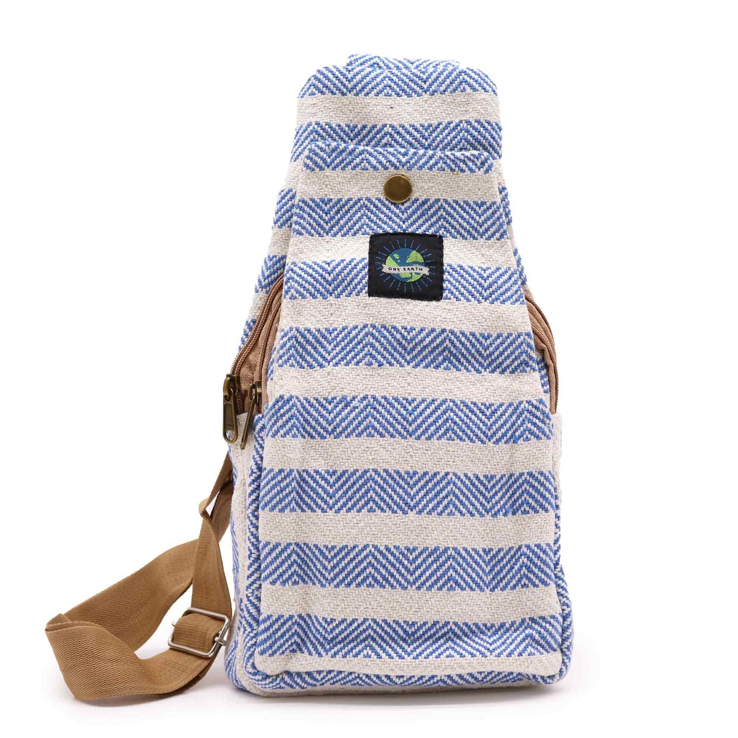 Blue & White Natural Cotton Crossbody Bag | #product_category# - OneRoofGifts