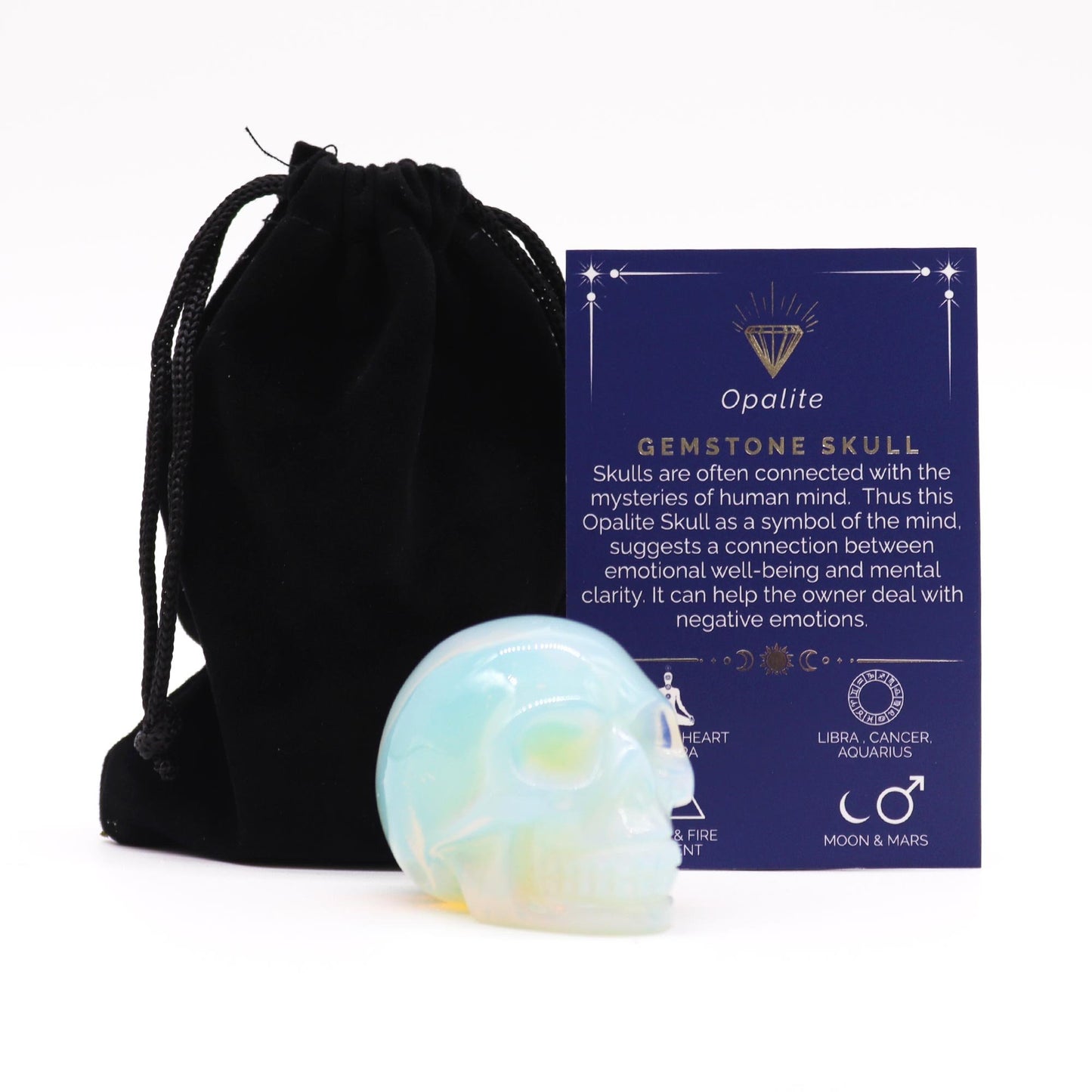 Opalite Gemstone Skull, Large | #product_category# - OneRoofGifts