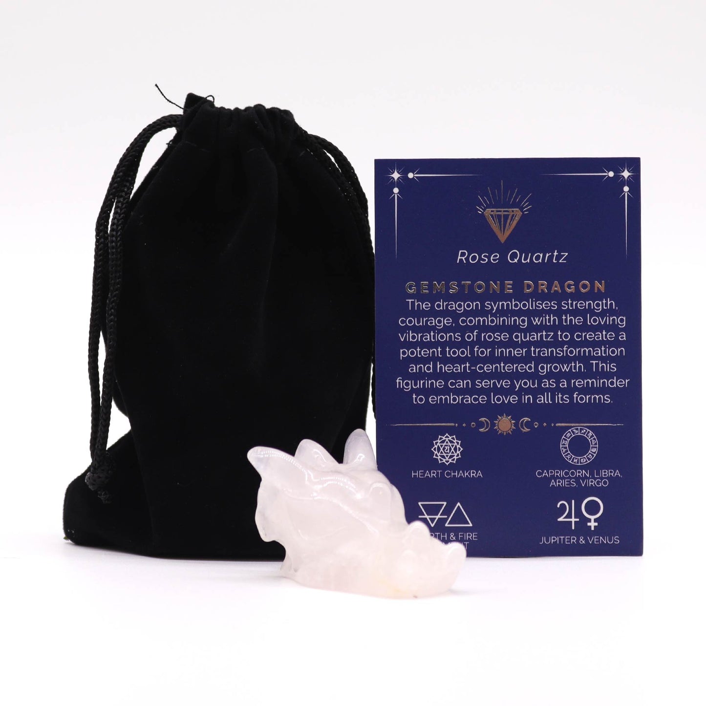 Small Rose Quartz Dragon Head Gemstone | #product_category# - OneRoofGifts