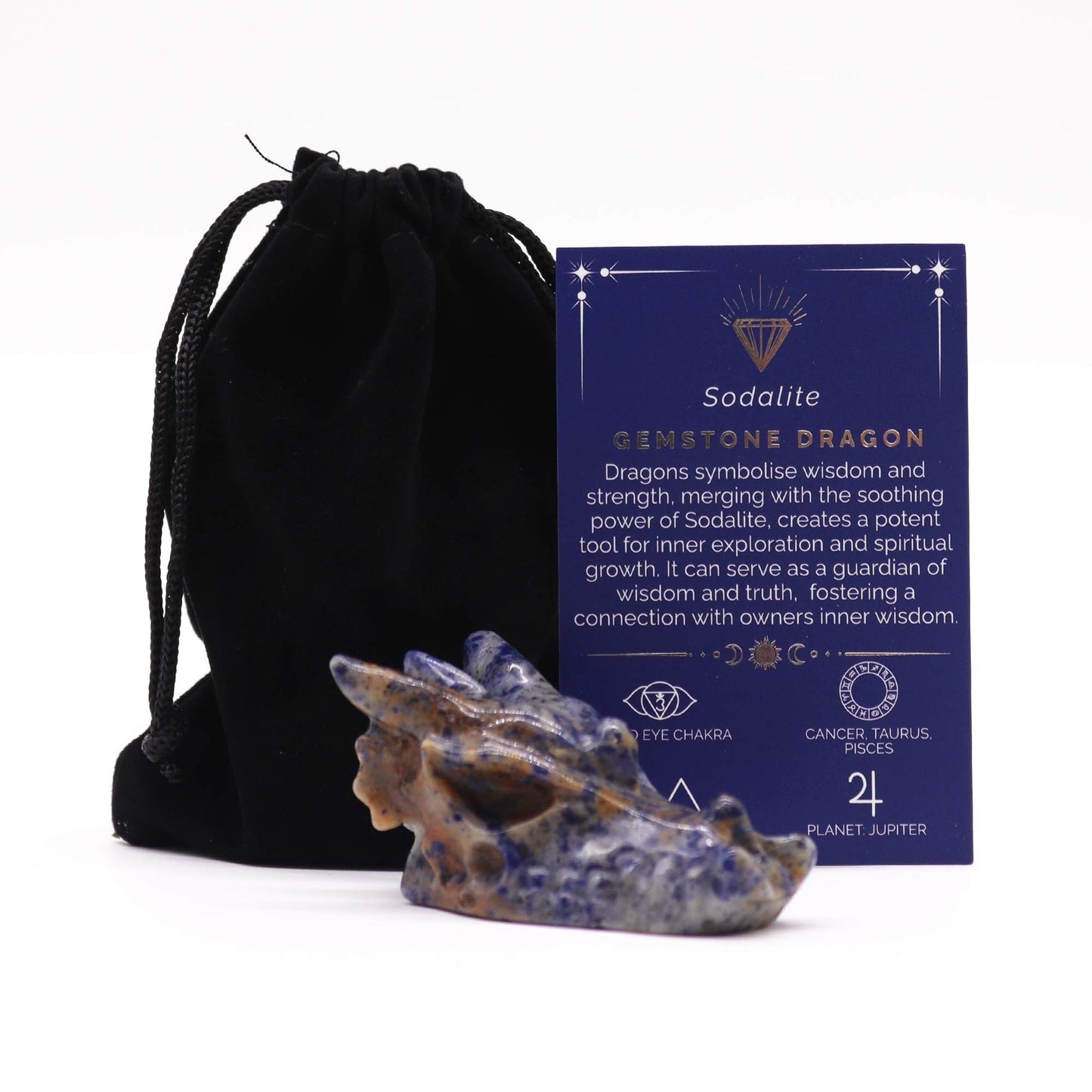 Large Sodalite Gemstone Dragon Head | #product_category# - OneRoofGifts
