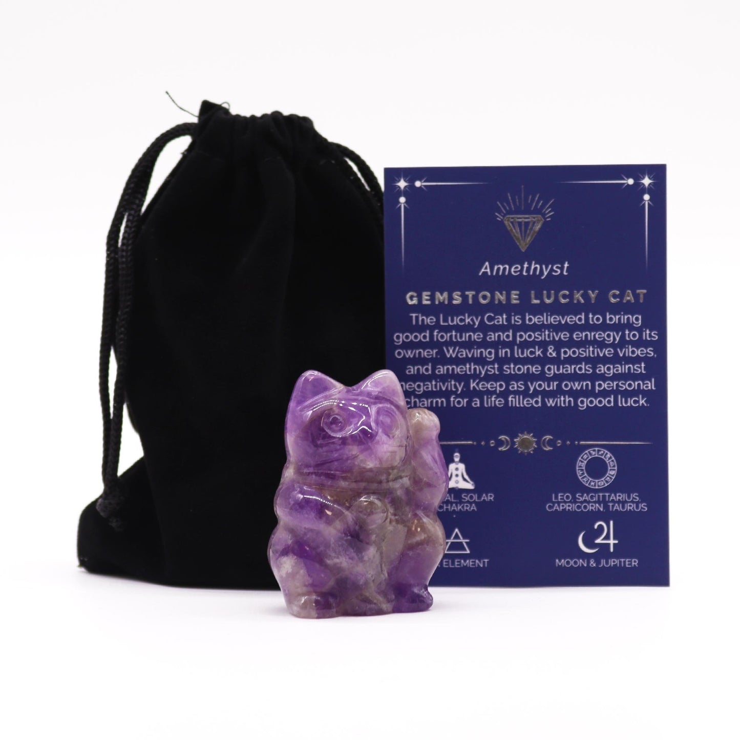 Amethyst Gemstone Lucky Cat | #product_category# - OneRoofGifts