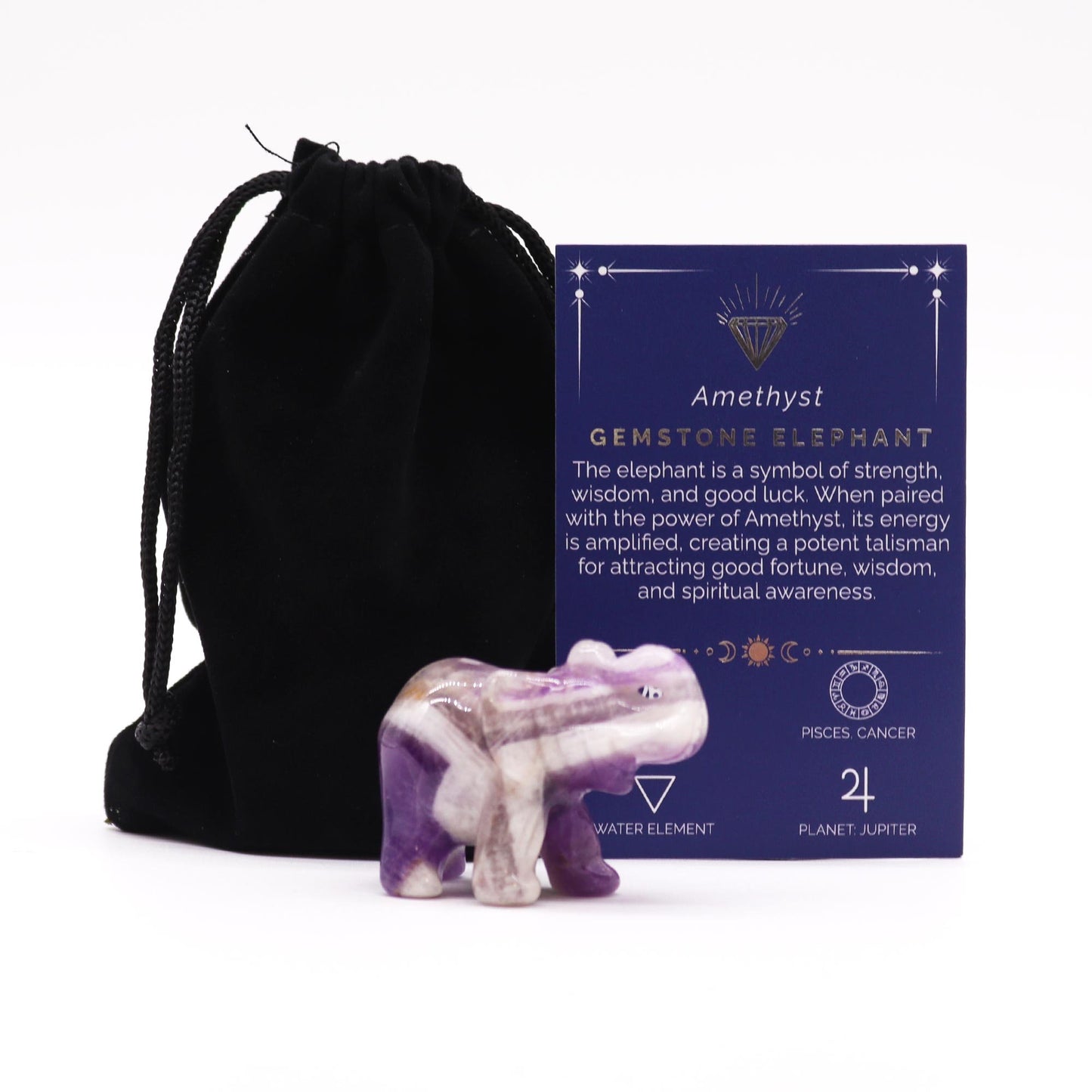 Amethyst Gemstone Elephant | #product_category# - OneRoofGifts