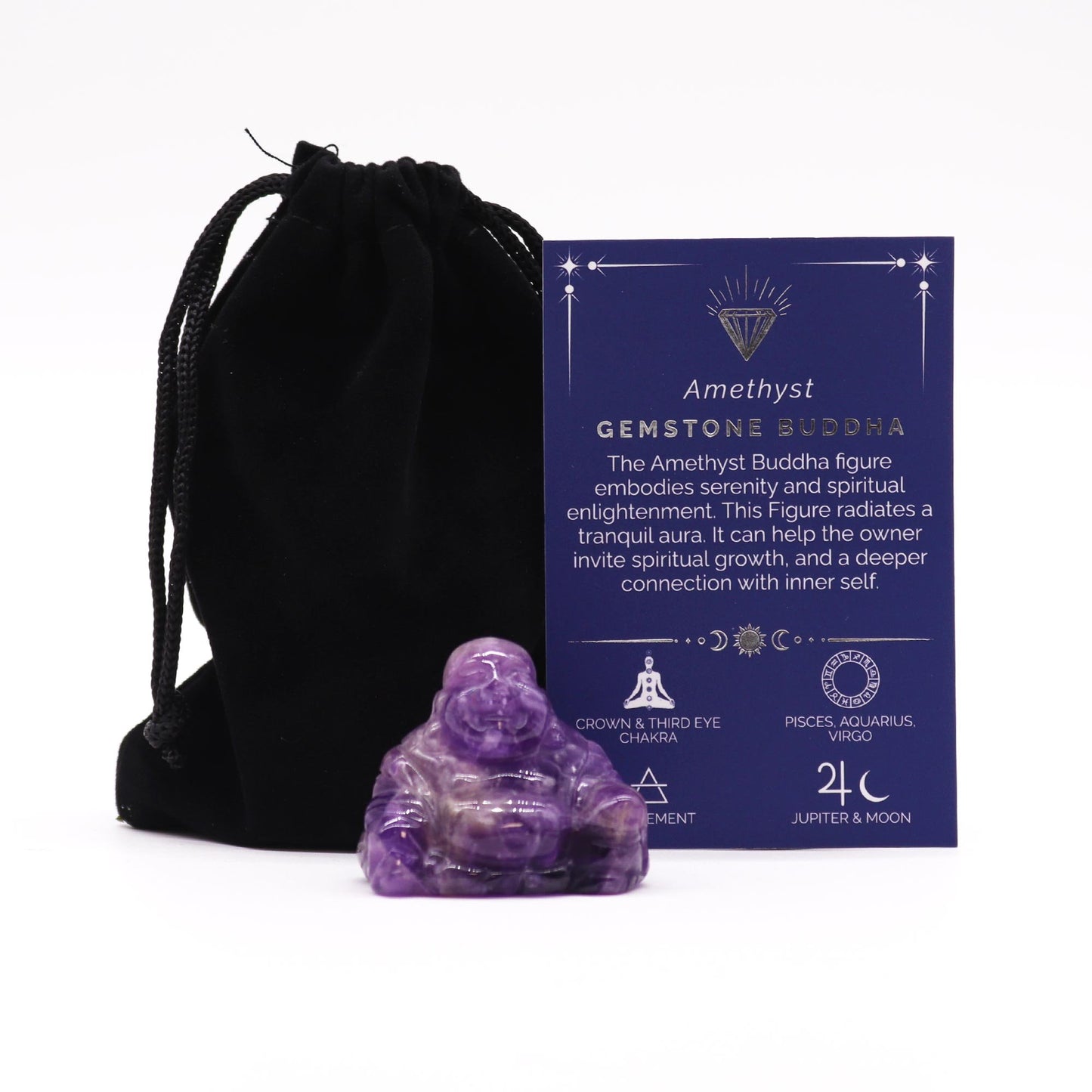 Small Amethyst Gemstone Buddha | #product_category# - OneRoofGifts