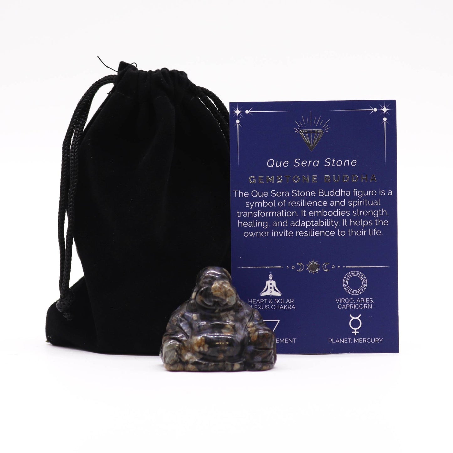 Que Sera Stone Small Buddha Gemstone Figurine | #product_category# - OneRoofGifts