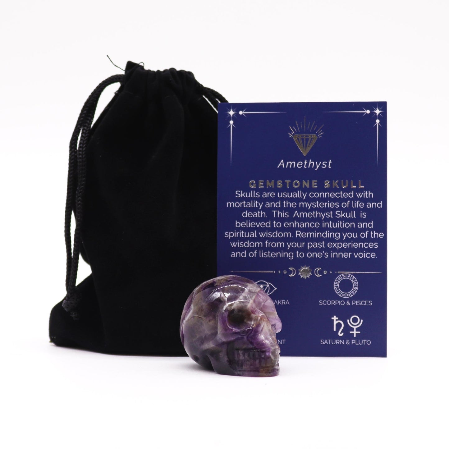 Amethyst Gemstone Skull, Small | #product_category# - OneRoofGifts