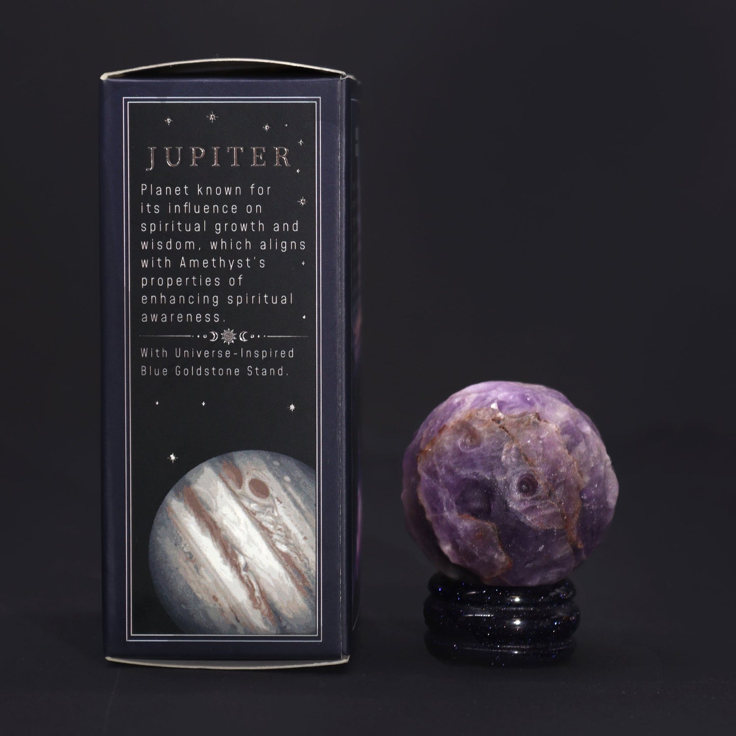 Jupiter Amethyst Planet on Goldstone Stand | #product_category# - OneRoofGifts