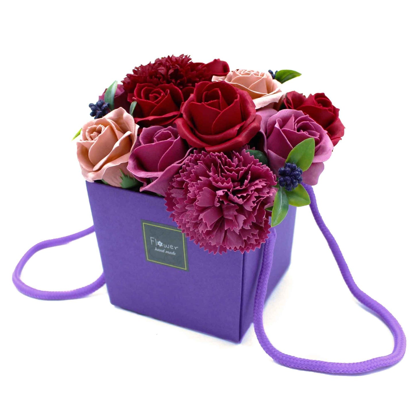 Purple Soap Flower Bouquet Floral Arrangement | #product_category# - OneRoofGifts