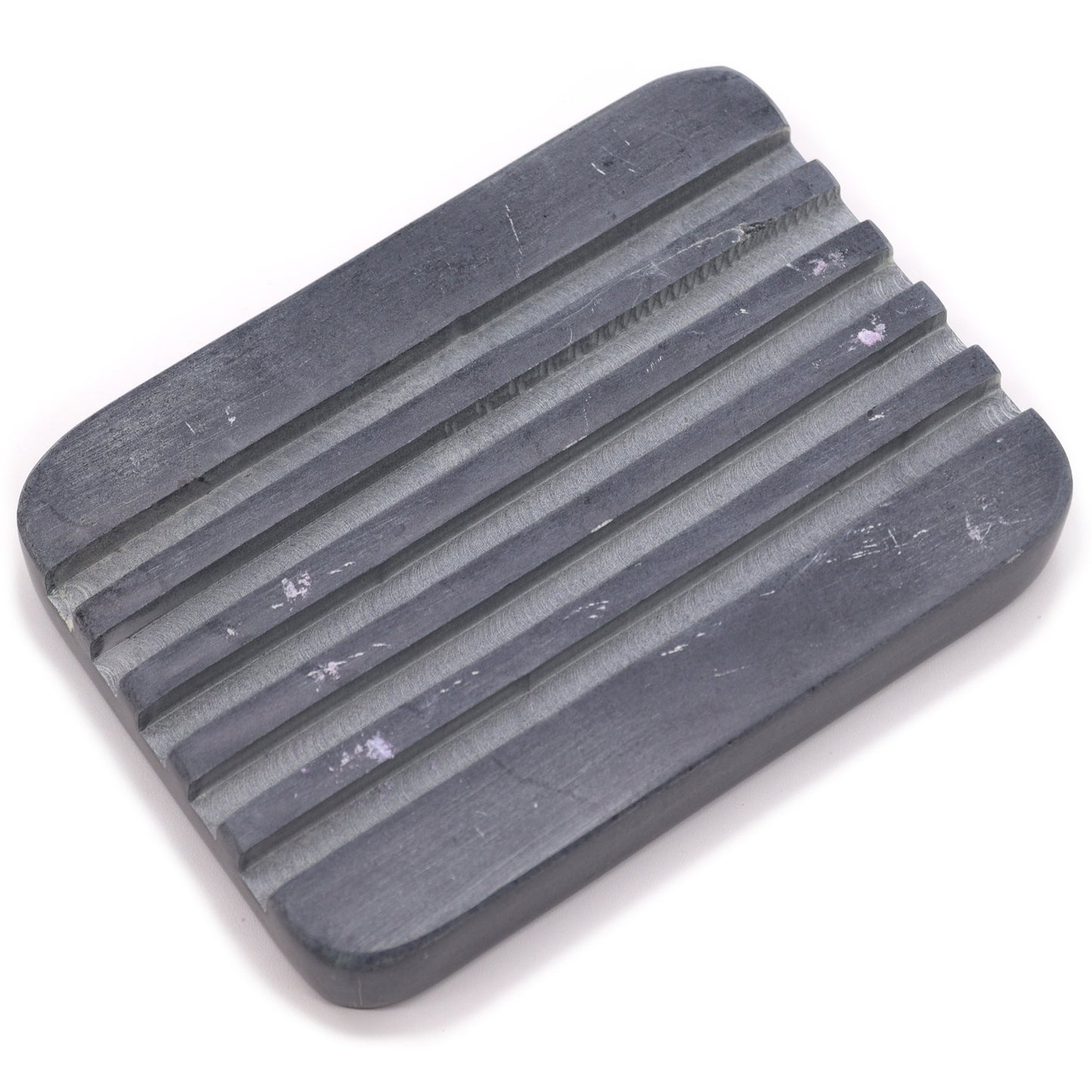 Soapstone Soap Dish with Heavy Ridges, Grey | #product_category# - OneRoofGifts