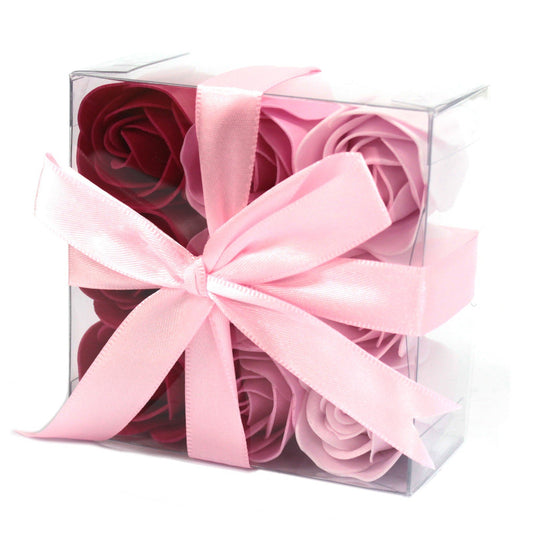 Elegant Set of 9 Pink Rose Soap Flowers – premium #product_category# at oneroofgifts. The perfect luxury gift with UK delivery.