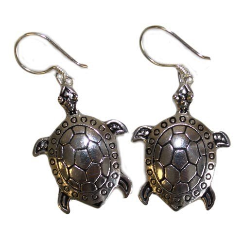 Turtle Earrings, Silver | #product_category# - OneRoofGifts