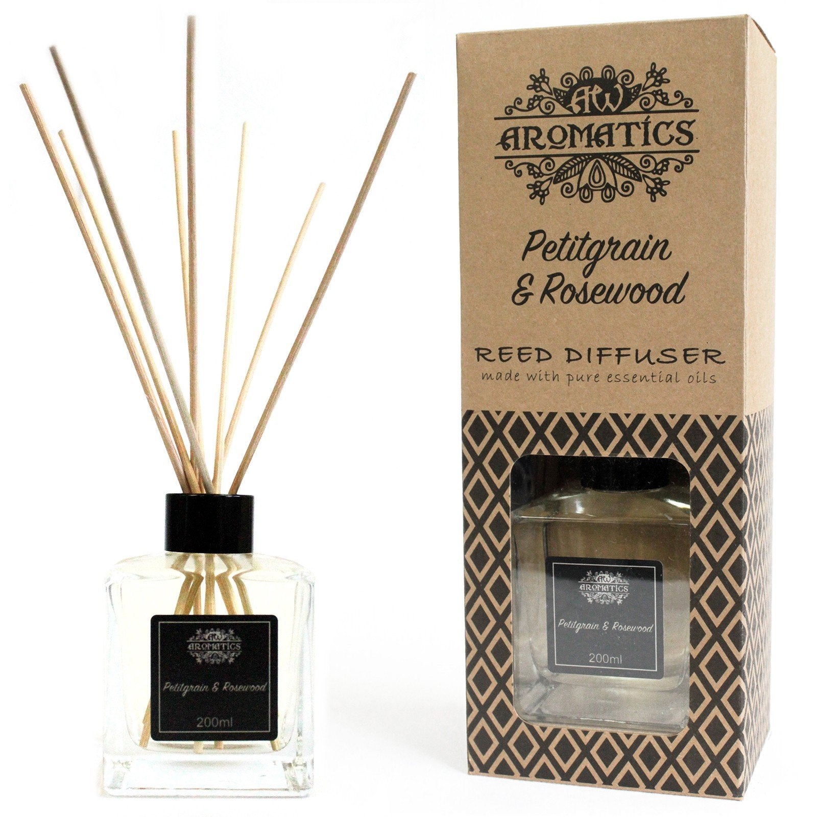 200ml Essential Oil Reed Diffuser, Petitgrain and Rosewood | #product_category# - OneRoofGifts