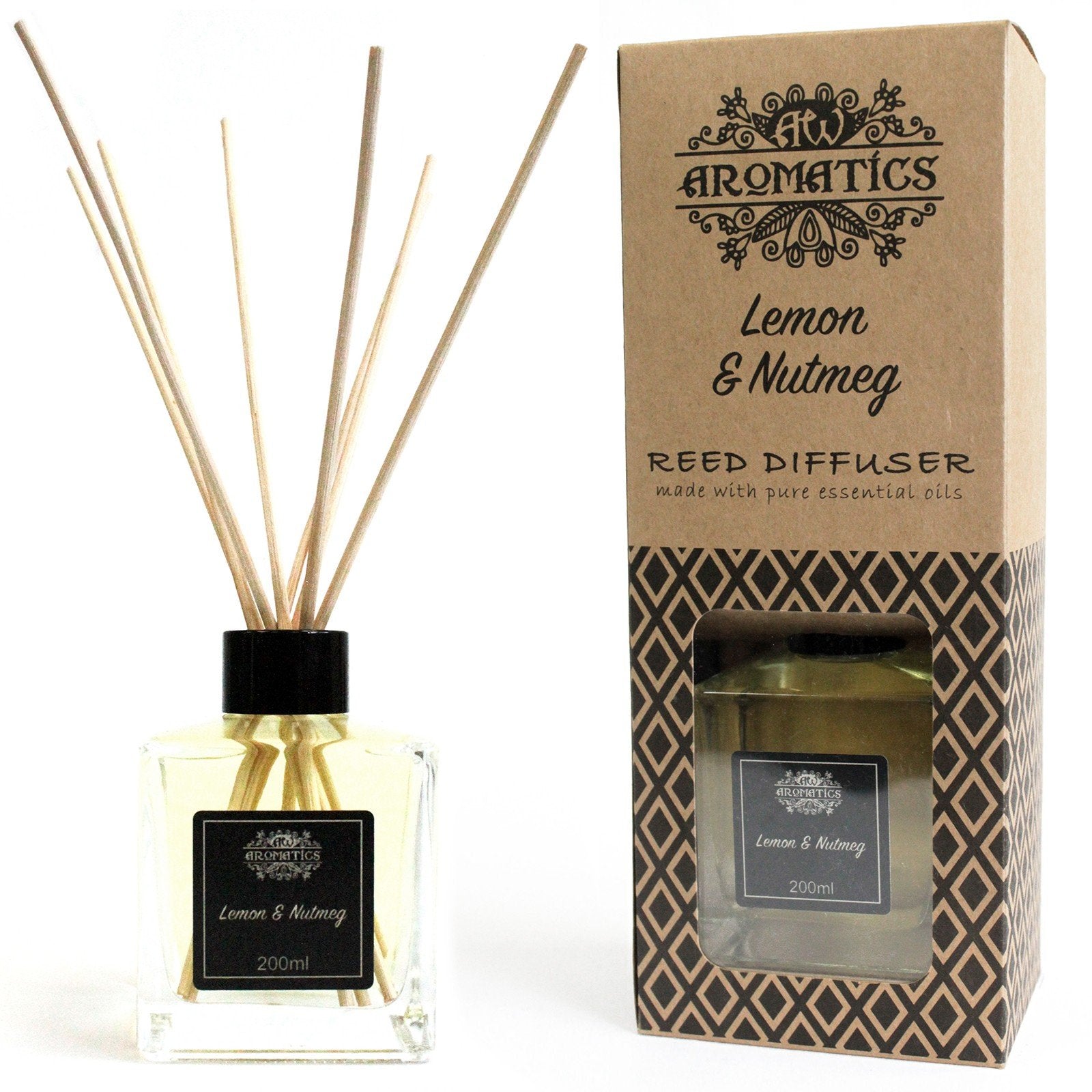 200ml Reed Diffuser, Lemon and Nutmeg Essential Oil | #product_category# - OneRoofGifts