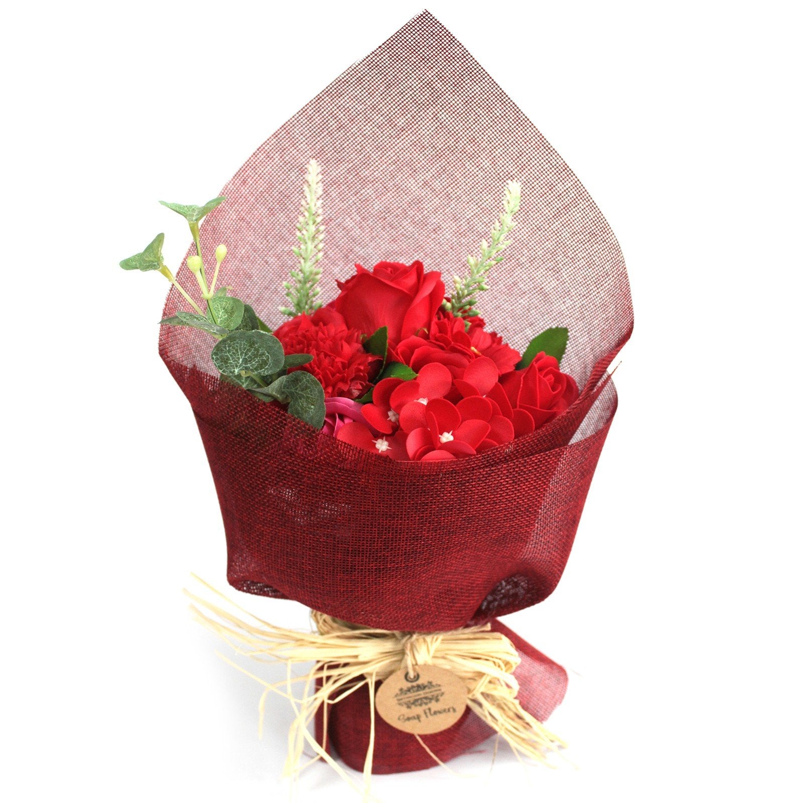 Red Soap Flower Bouquet - Freestanding | #product_category# - OneRoofGifts