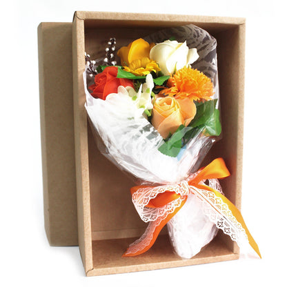Orange Soap Flower Bouquet Gift Box | #product_category# - OneRoofGifts