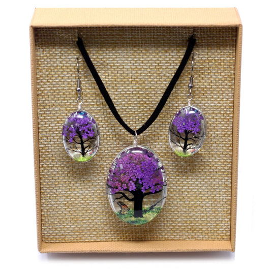 Tree of Life Pressed Flower Art Set with Lavender | #product_category# - OneRoofGifts